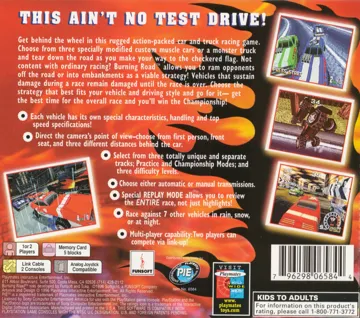 Burning Road (US) box cover back